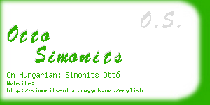 otto simonits business card