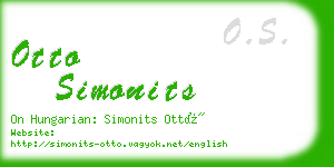 otto simonits business card